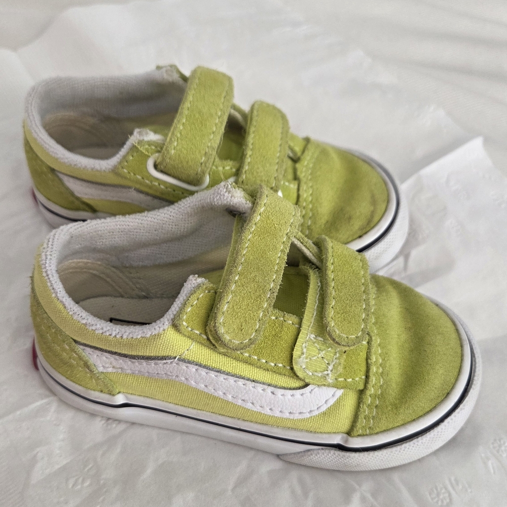 Vans Kids Lime Green Velcro Sneakers